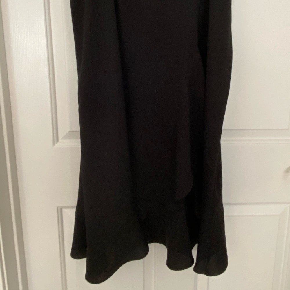 Black flowing skirt with a ruffle bottom